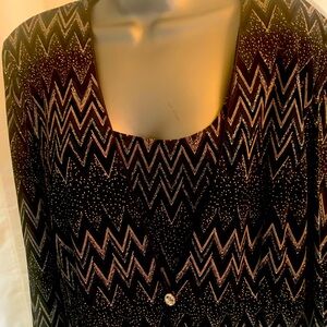 Ladies 2-pc Sparkling Evening Tank & Sweater Sz Petite XL $15